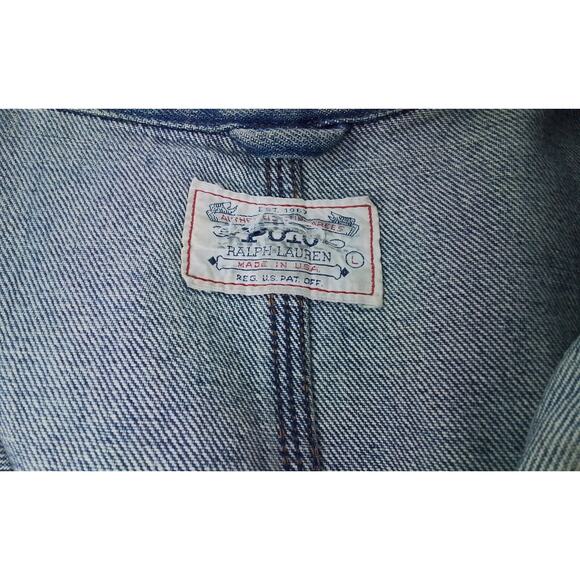 Polo Ralph Lauren USA Vintage Chore Jacket Women Large with Slash Pockets #W2604 - Picture 6 of 12